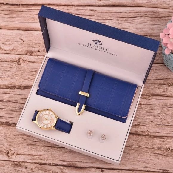 Women\'s Classy Leather Band Matching Watch & Tri-Fold Leather Wallet Set main image 6